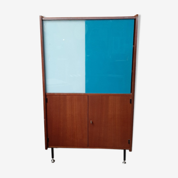 Buffet furniture cabinet wood glass colors 50s