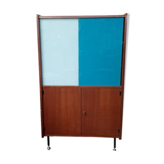 Buffet furniture cabinet wood glass colors 50s