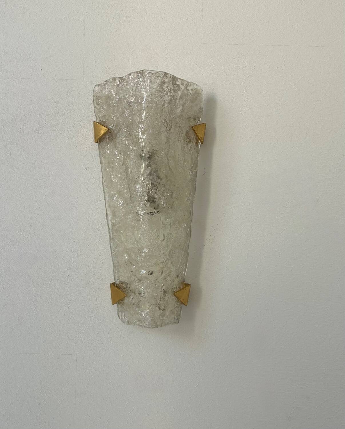 Vintage Hillebrand wall lamp, brass and Murano glass, Germany 1960s