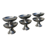 6 stainless steel cups 1970