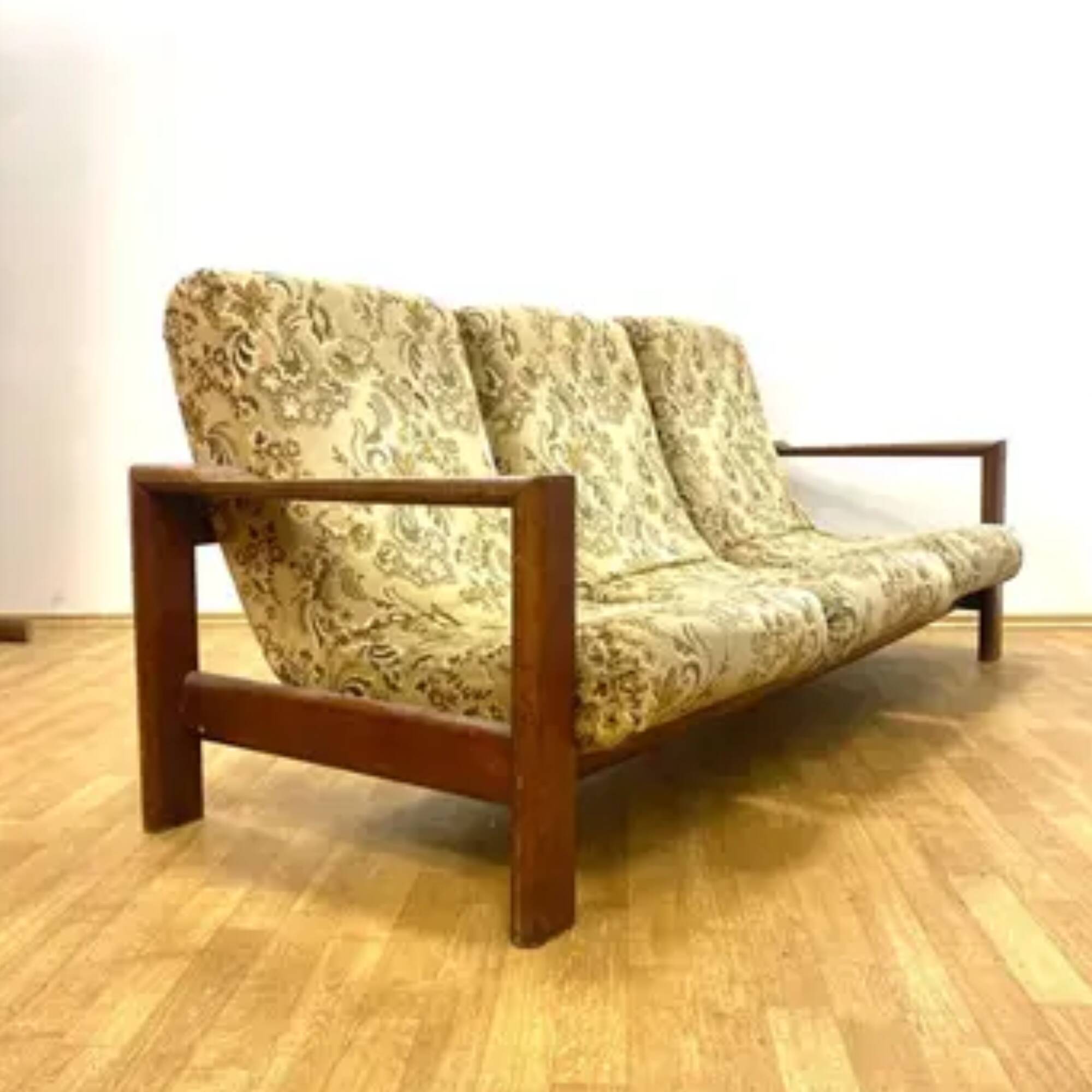Retro sofa set, solid wood frame, 1970s