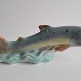 Art Deco Sculpture Trout by Ditmar Urbach Znojmo factory, Czechoslovakia, 1940s.