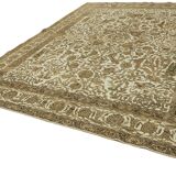 Handmade Turkish Unique 1980s 284 cm x 380 cm Beige Wool Carpet