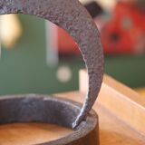 Brutalist style wrought iron lamp base, 1960