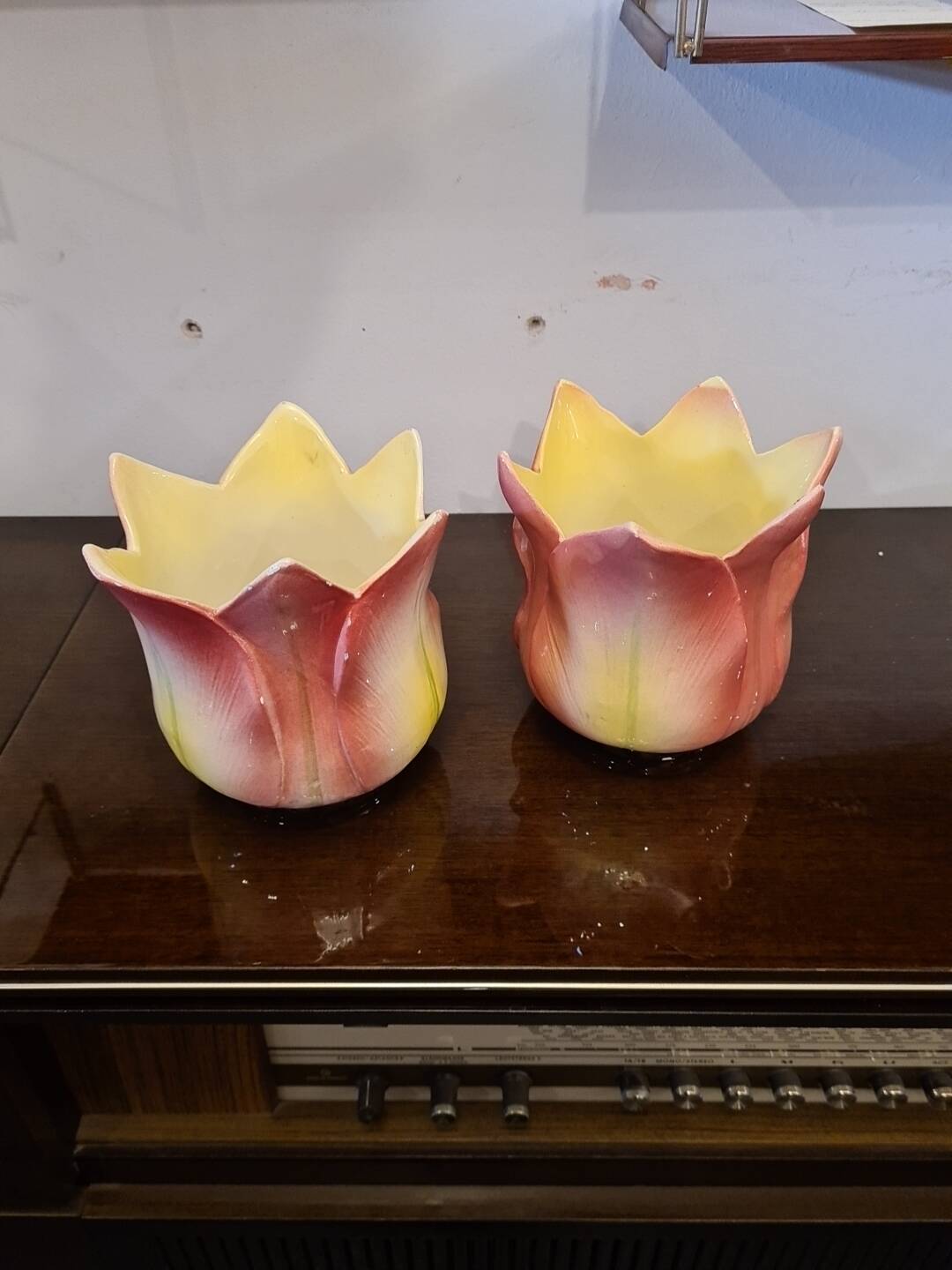 Pair of art nouveau plants signed delphin massier vallauris