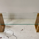 Table basse verre et chêne massif, FLP studio