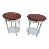 Pair of oval bedside tables
