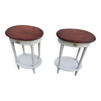 Pair of oval bedside tables
