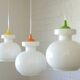 Set of 3 vintage Pop Art pendant lights 1970 Retro hanging bar lamps