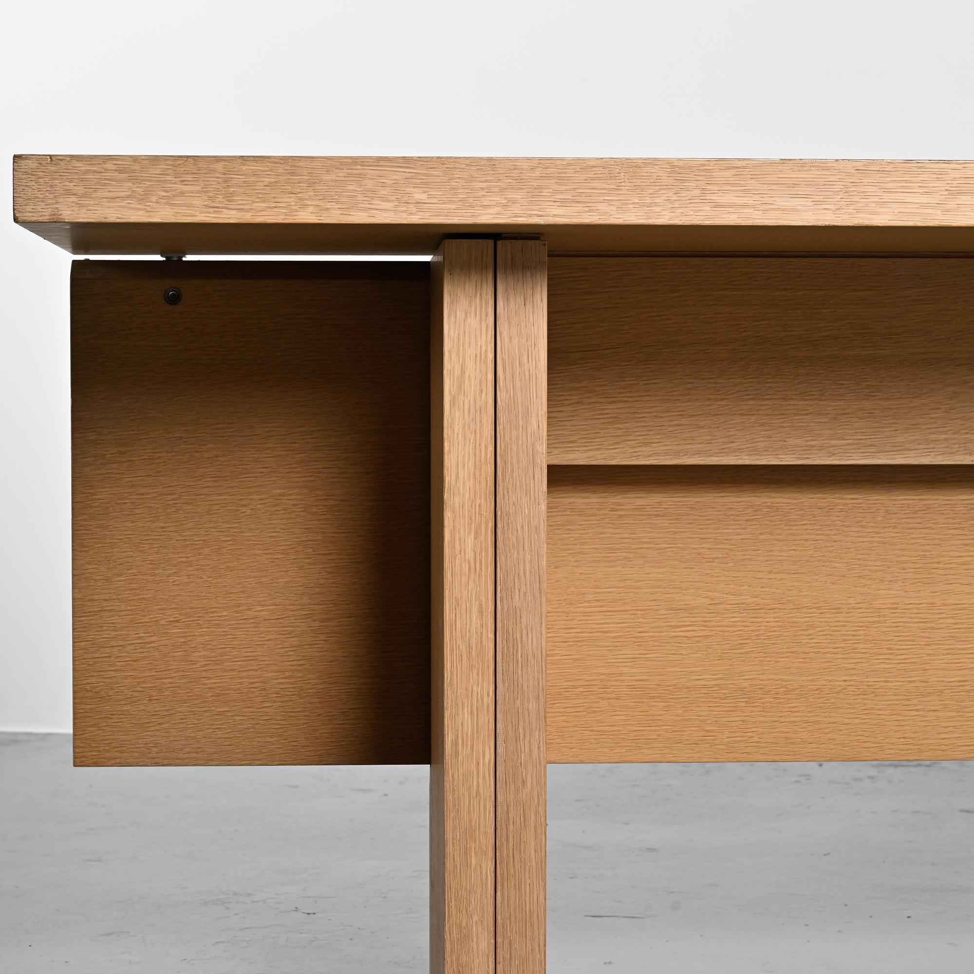 Console extensible dining table in cerused wood, 20th century