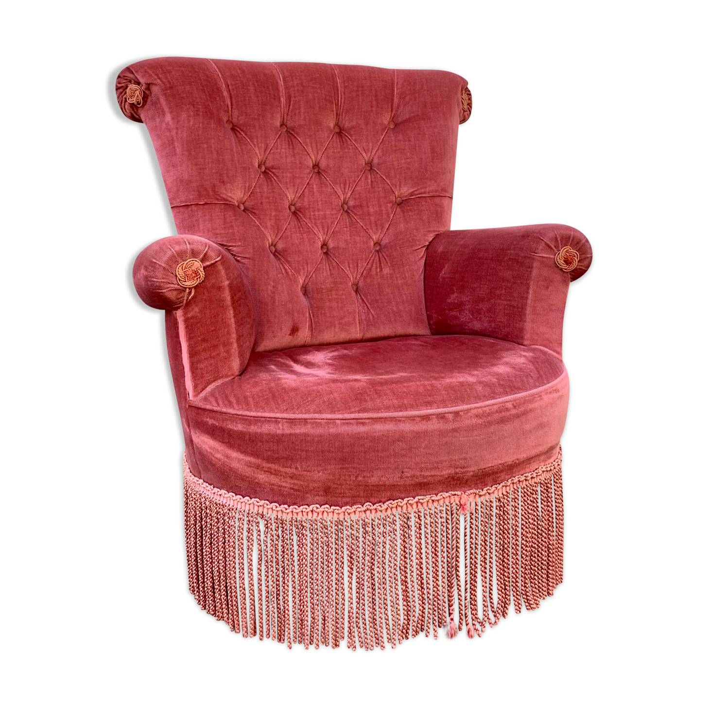 Padded pink toad armchair