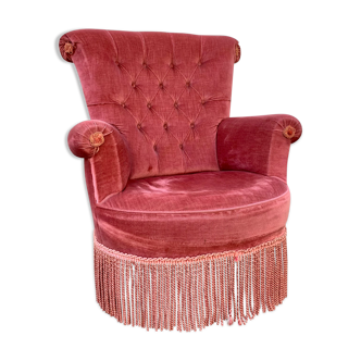 Padded pink toad armchair