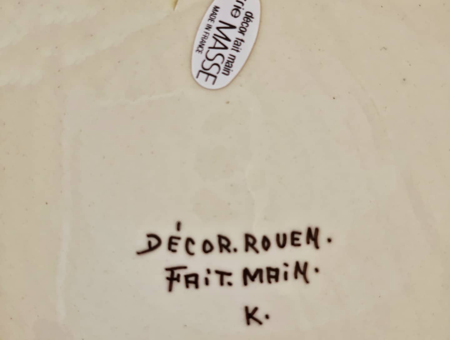 Set of 2 decorative plates décor Rouen Faïenceries Masse