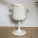 Vintage swivel desk foot tulip in white leather