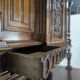 Large buffet with 2 bodies in Renaissance style made of solid walnut.