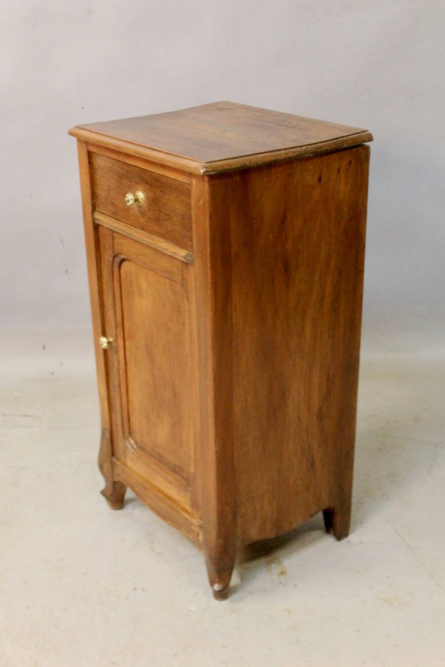 Art nouveau walnut bedside table