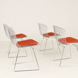 Set of four Model 420C dining chairs designed by Harry Bertoia for Knoll International, USA, 1960s