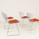 Set of four Model 420C dining chairs designed by Harry Bertoia for Knoll International, USA, 1960s