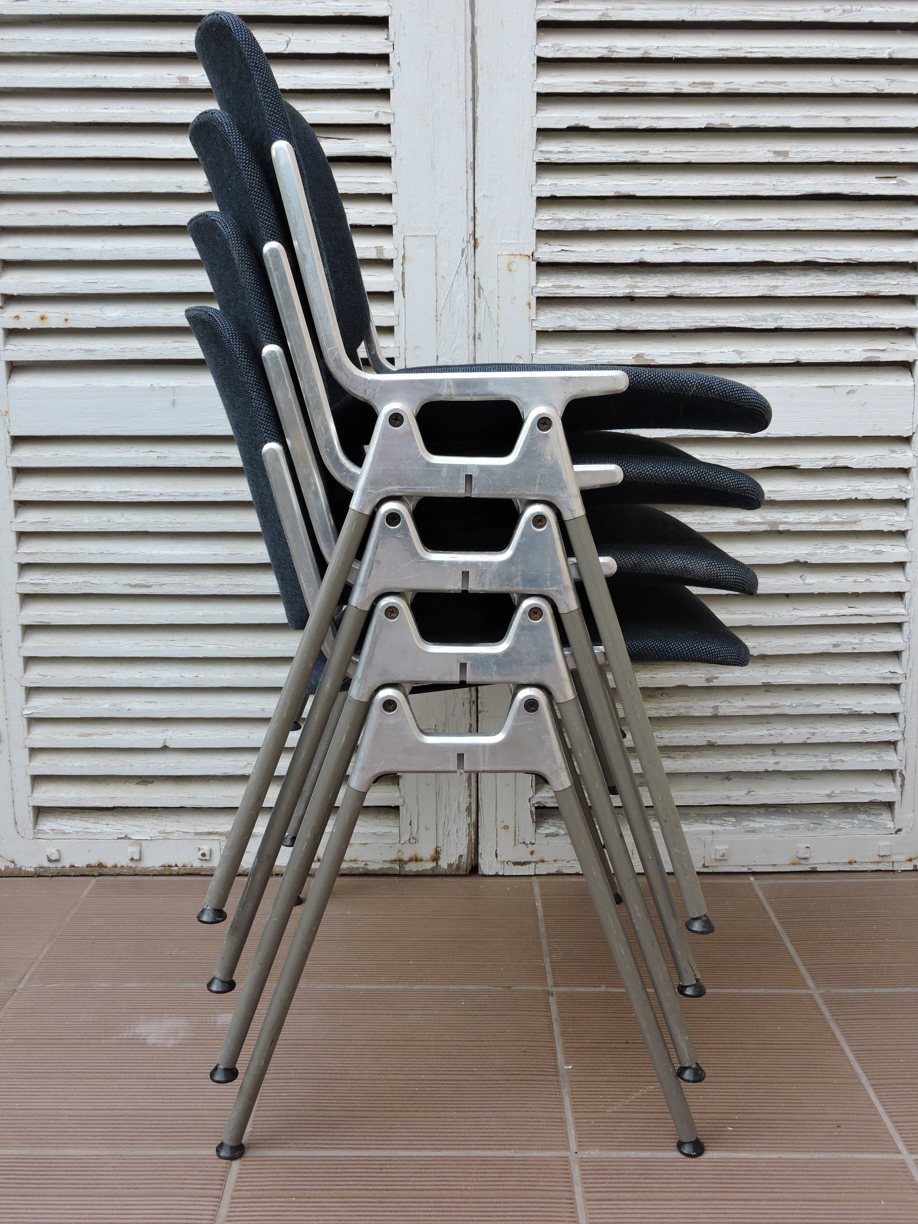 Series of 4 chairs DSC 106 Castelli by Piretti 1972