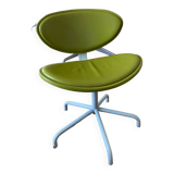 4 swivel sunset chairs CPillet in olive green leather 2000 e