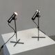 Ensemble de deux lampes de table en chrome par Targetti
