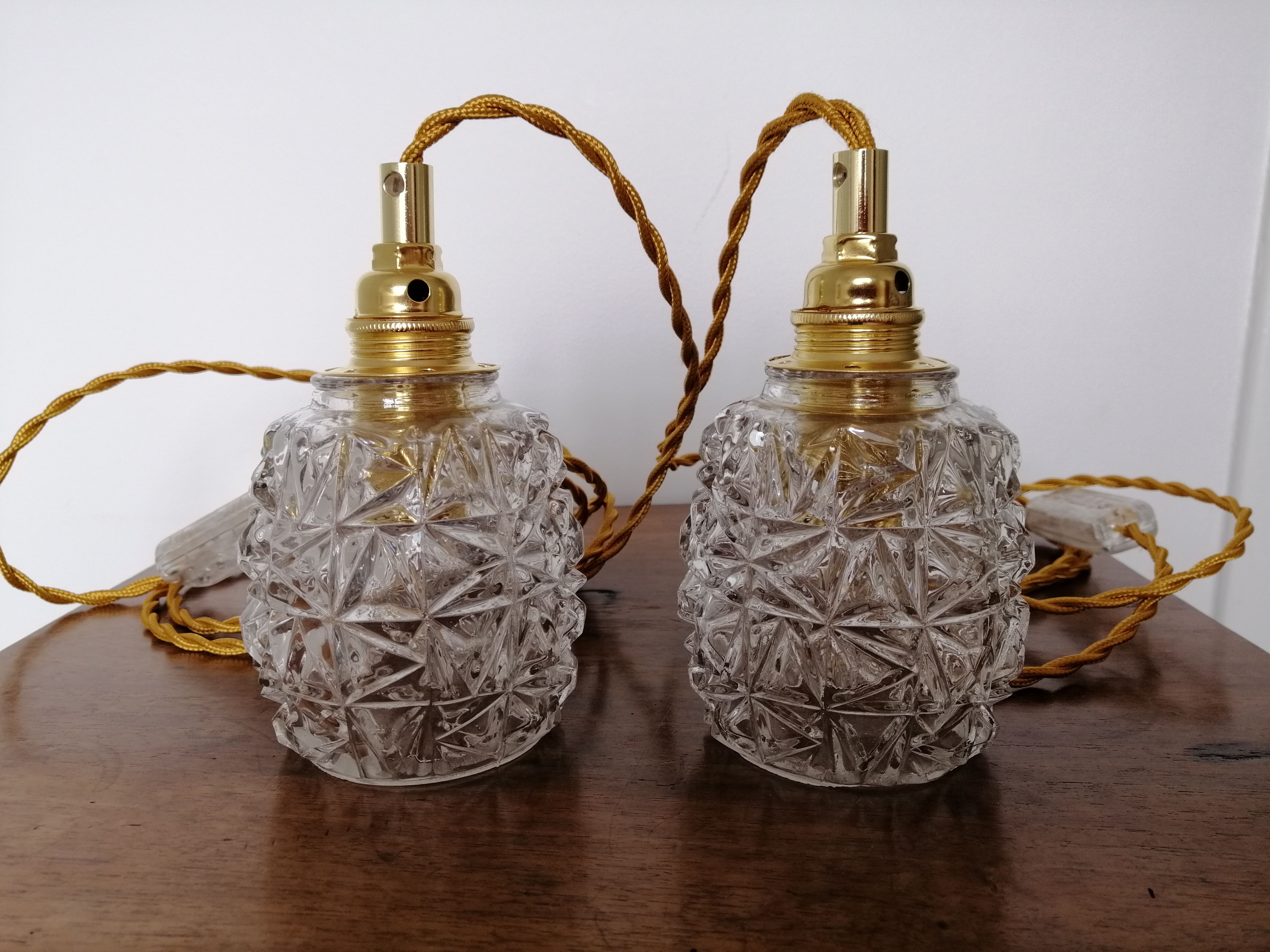 Pair of vintage hanging lamps