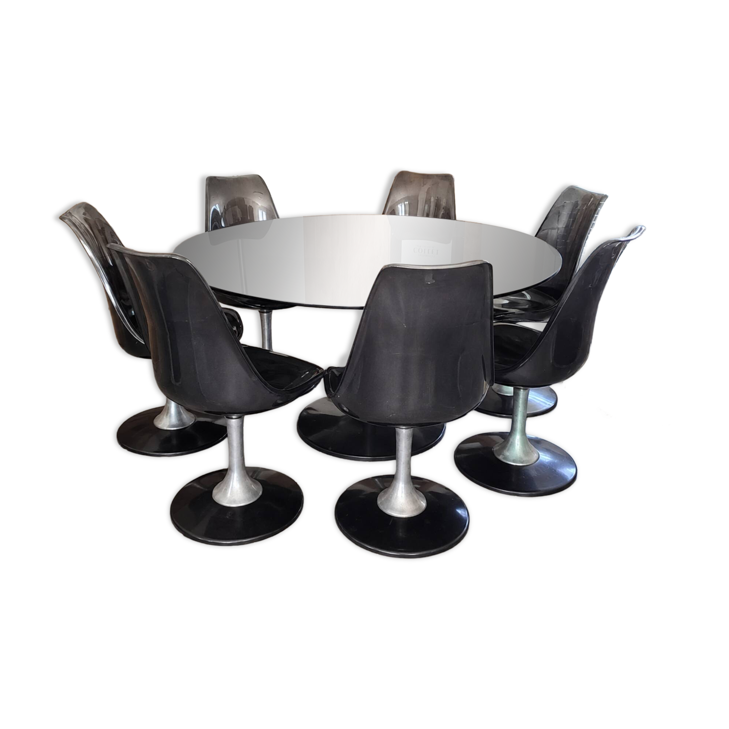 Chromcraft space age table and six chairs from the 1970s.