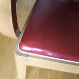Red skaï bridge armchair