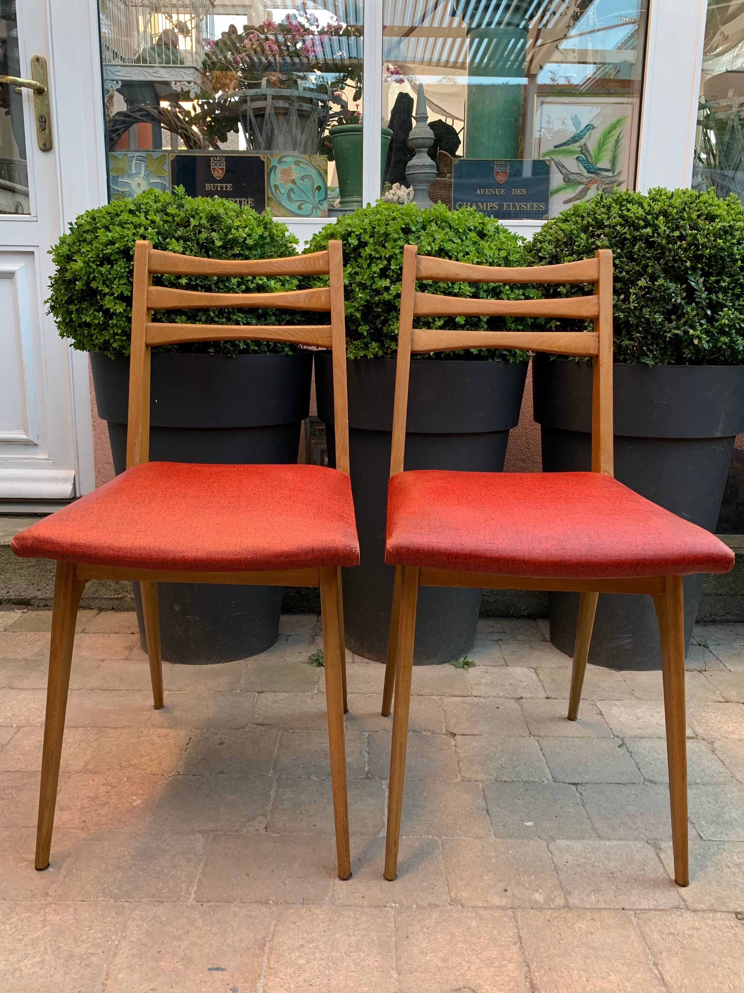 1960s skai compass leg chairs