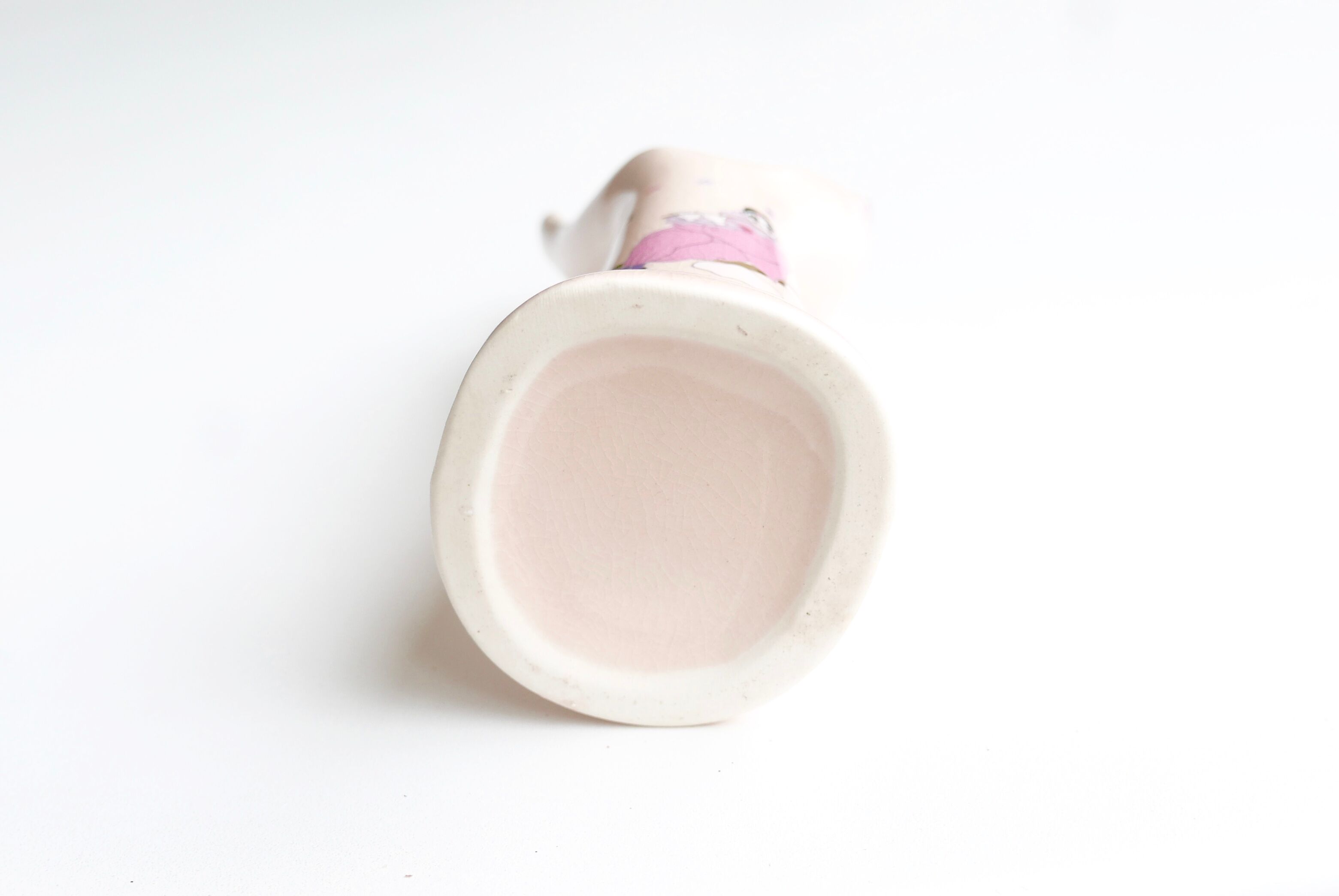 Hand baguier pink vase, 70s