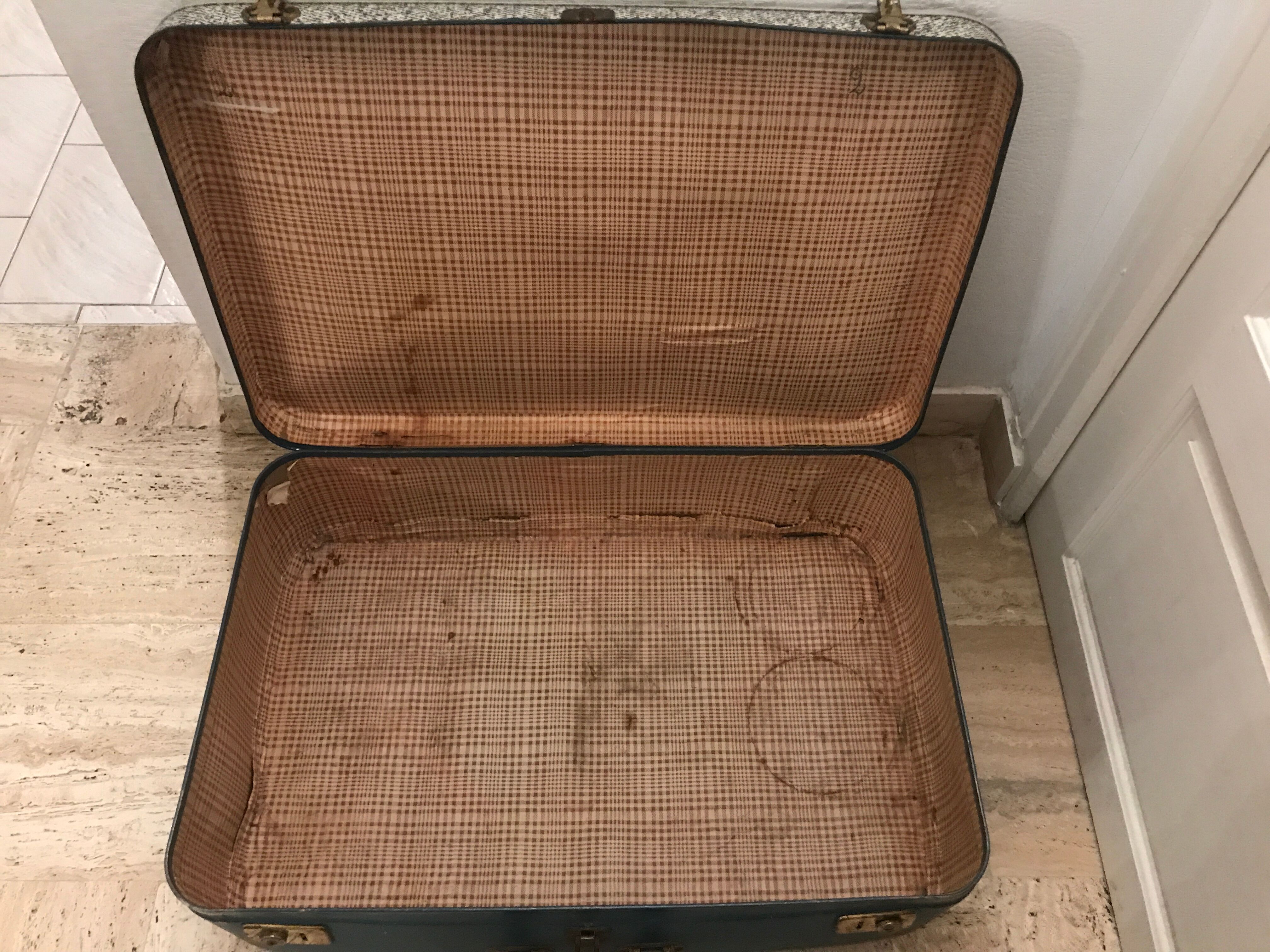 Valise vintage bleue