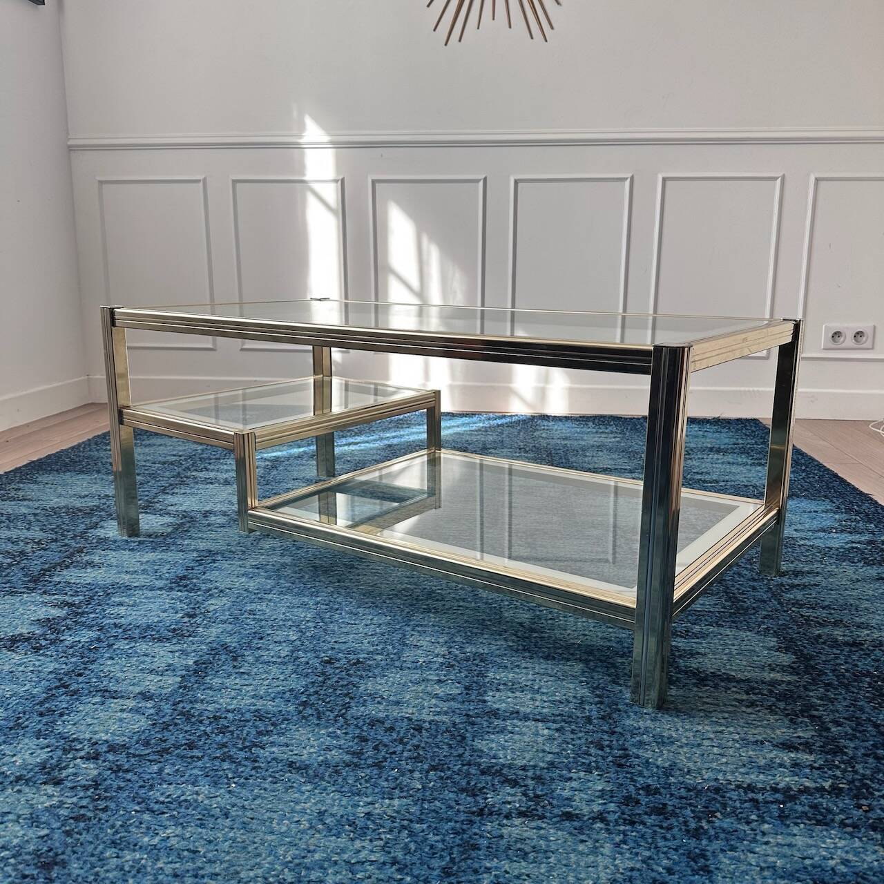 Vintage gold and silver coffee table
