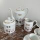 Vintage, coffee service, tea, Limoges, Flowers, cipher, 11 cups and under cups, teapot, 27 pieces