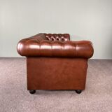 Chesterfield 3-seater calf leather sofa