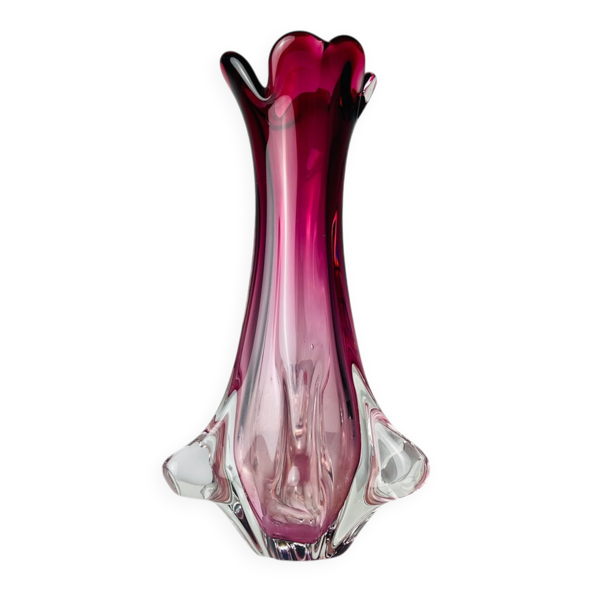 Chambord vase in vintage Murano glass by Fratelli Toso, Italy, 1960s.