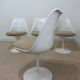 Tulip table – Knoll International in marble and 4 chairs – Ee