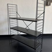 Vintage 1950 shelf taken on design legs by A. Dekker, black - 84 x 25 cm