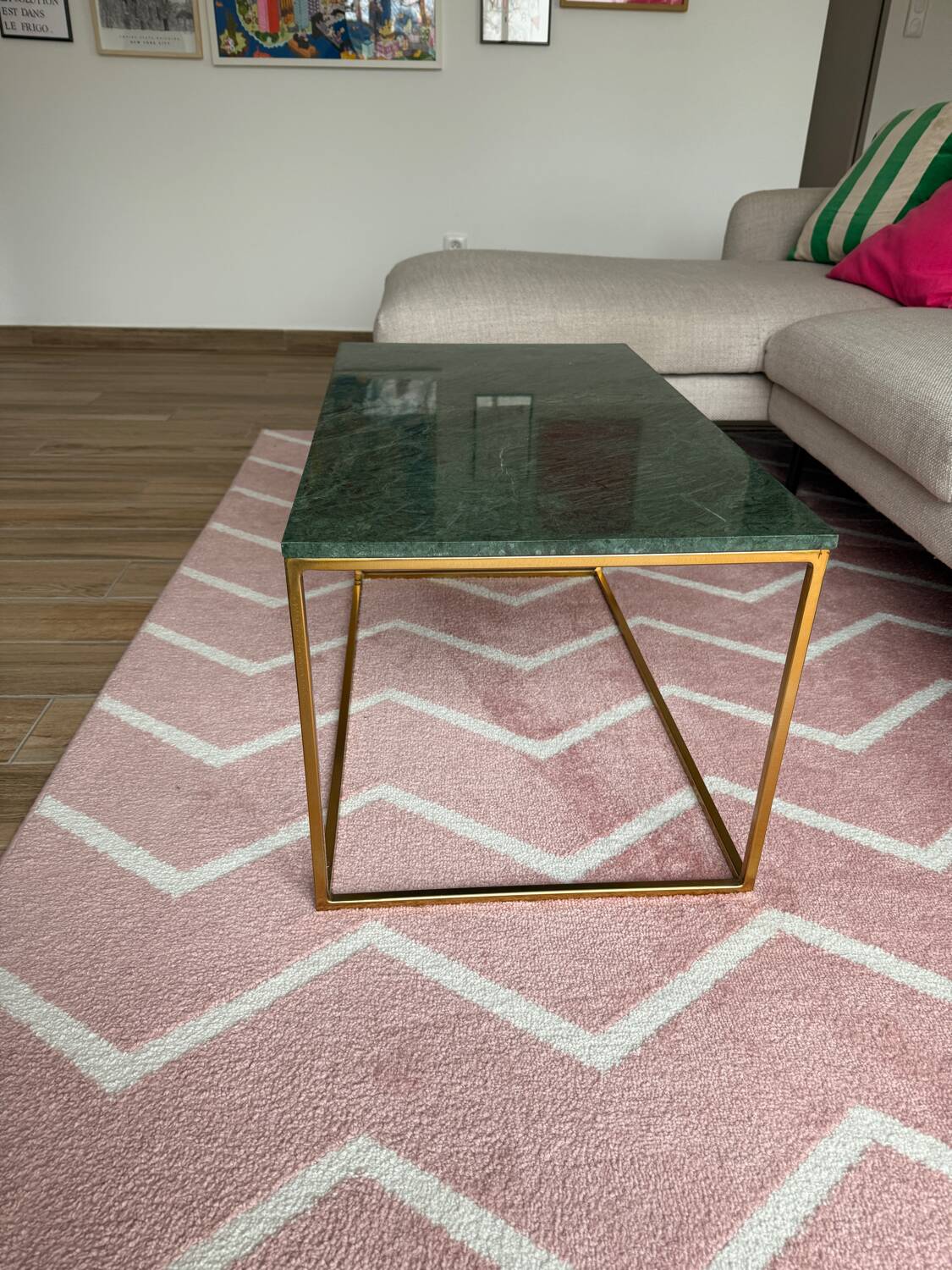 Green marble coffee table