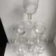 Ensemble de 8 verres à pied en verre moulé années 30 début XXème