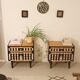 Pair of bedside table restyled swing door year 60