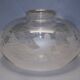 Suspension TULIPE of LAMP XIXth CRYSTAL Blown decorated with engraved vine leaves and grapes