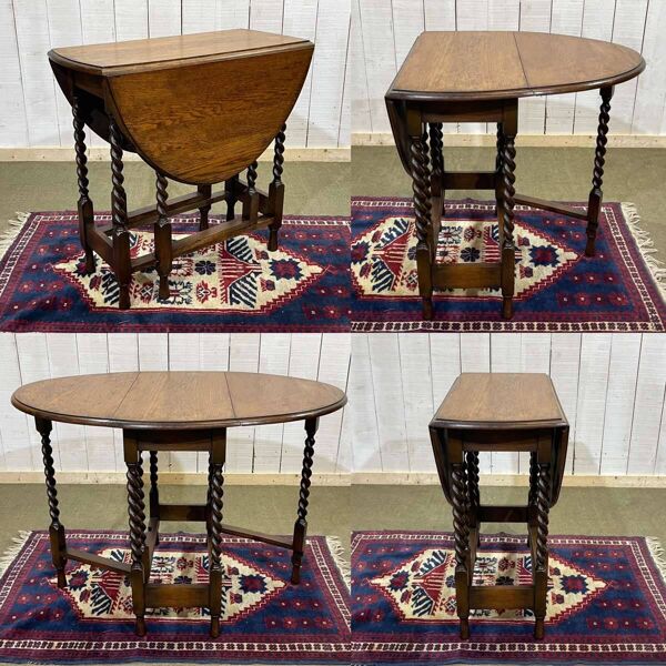 Table pliante anglaise en chêne début XXème GATELEG