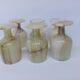set of 6 small wine glasses in green alabaster stone
