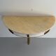 Floating wall console with drawer, brass body and marble top, 1960s, Italy