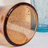 Duo de vases en verre soufflé de Biot vintages