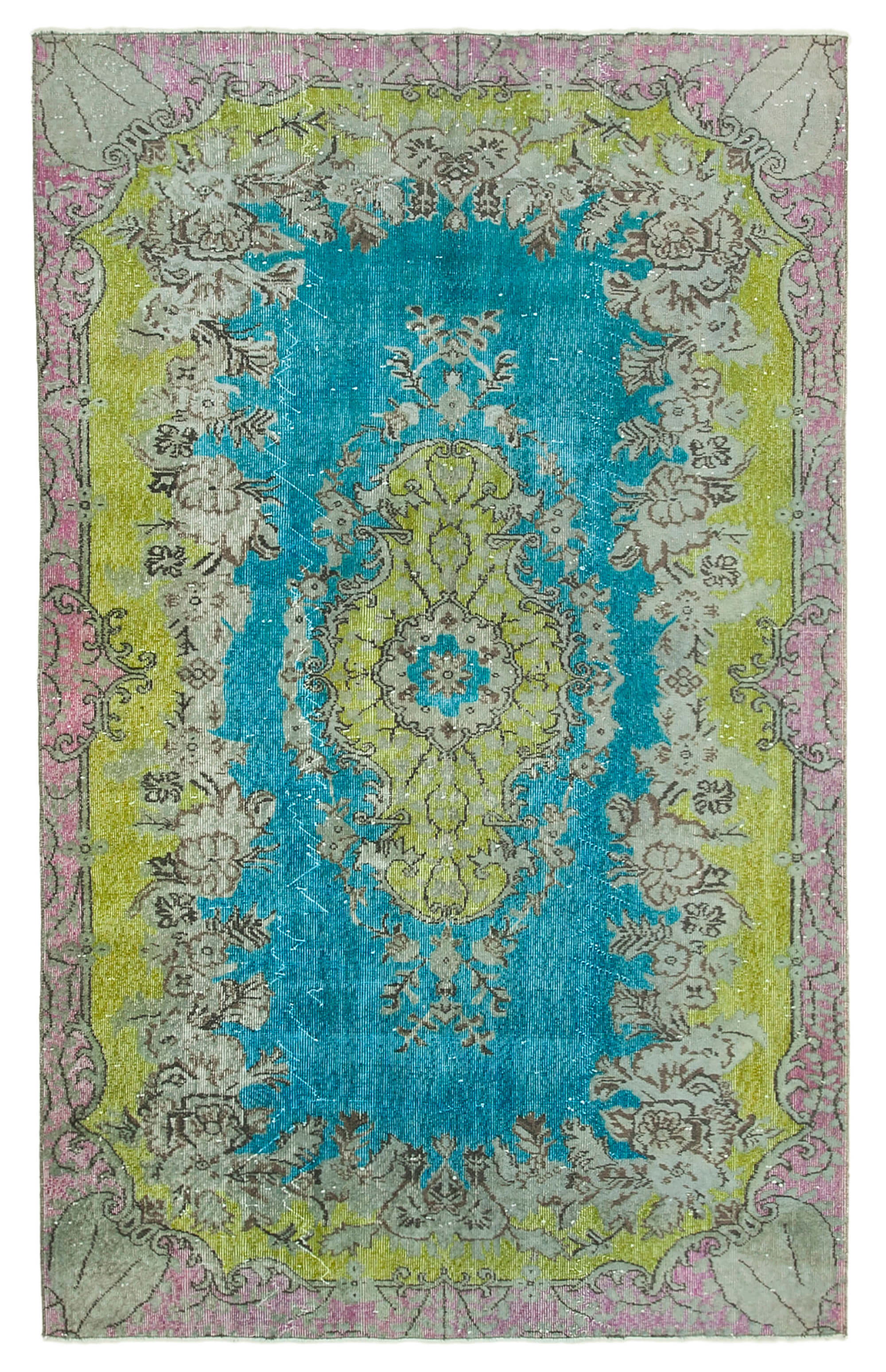 Handmade bohemian turkish 1970s 172 cm x 276 cm multicolor rug