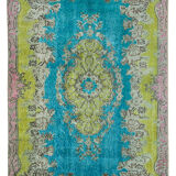 Handmade bohemian turkish 1970s 172 cm x 276 cm multicolor rug