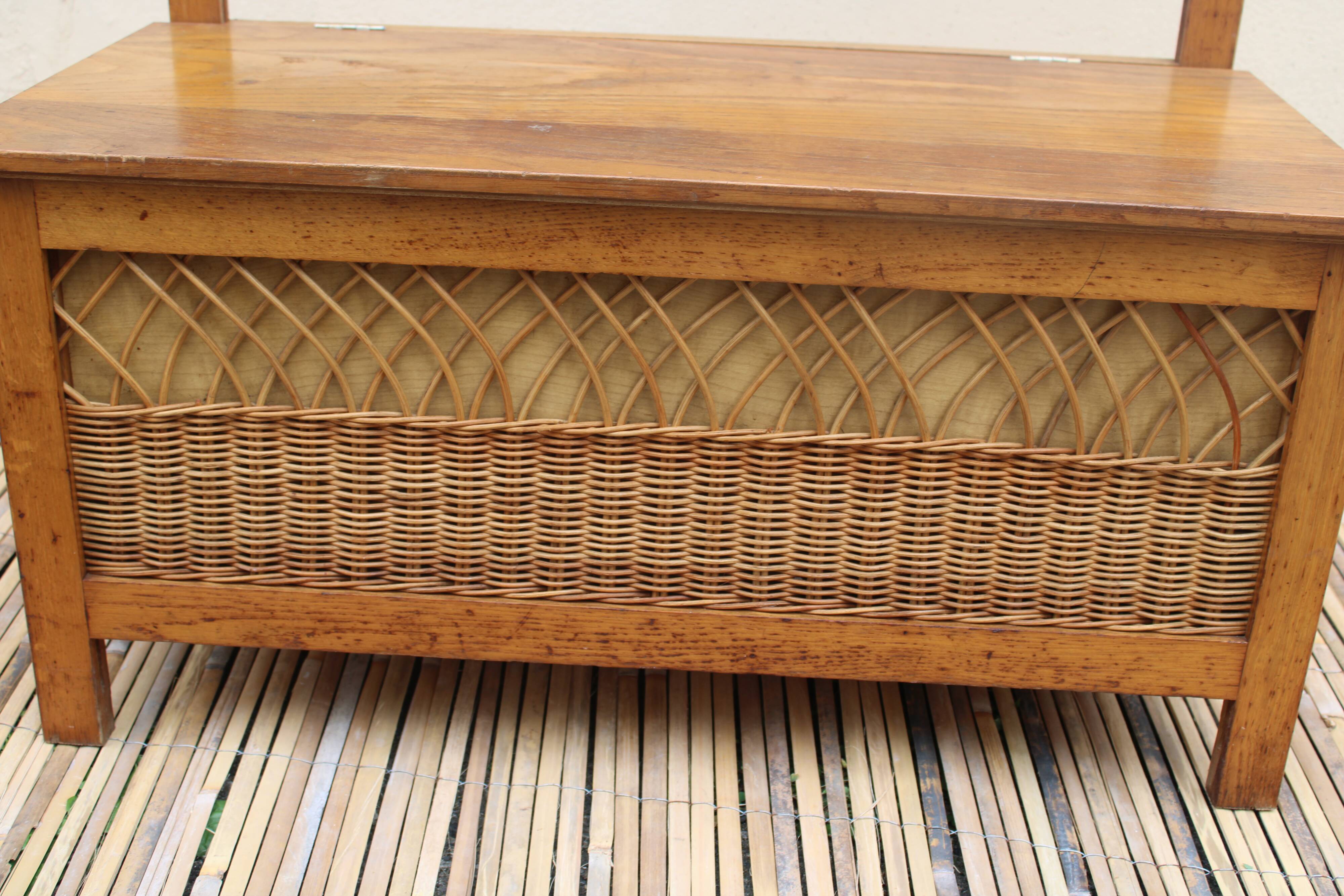 Wooden chest and rattan