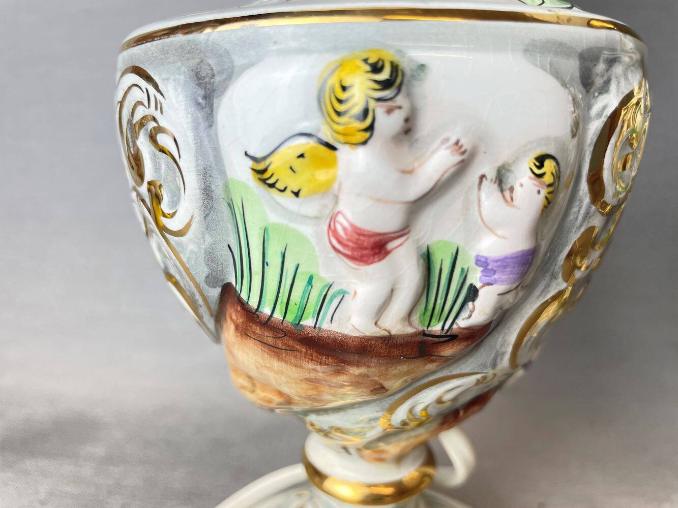 Pair Portuguese porcelain table lamps limited numbered by Alconaca