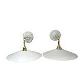 White opaline wall lights
